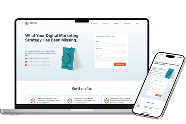 Campaign Creators - landing page mockup