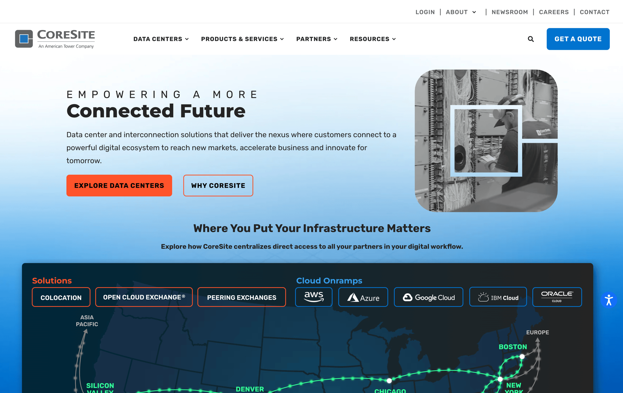 Coresite homepage